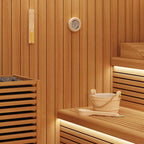 Set Accessori per Sauna 4 Pezzi Legno Pino e Canapa Marrone