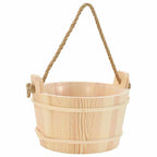 Set Accessori per Sauna 4 Pezzi Legno Pino e Canapa Marrone