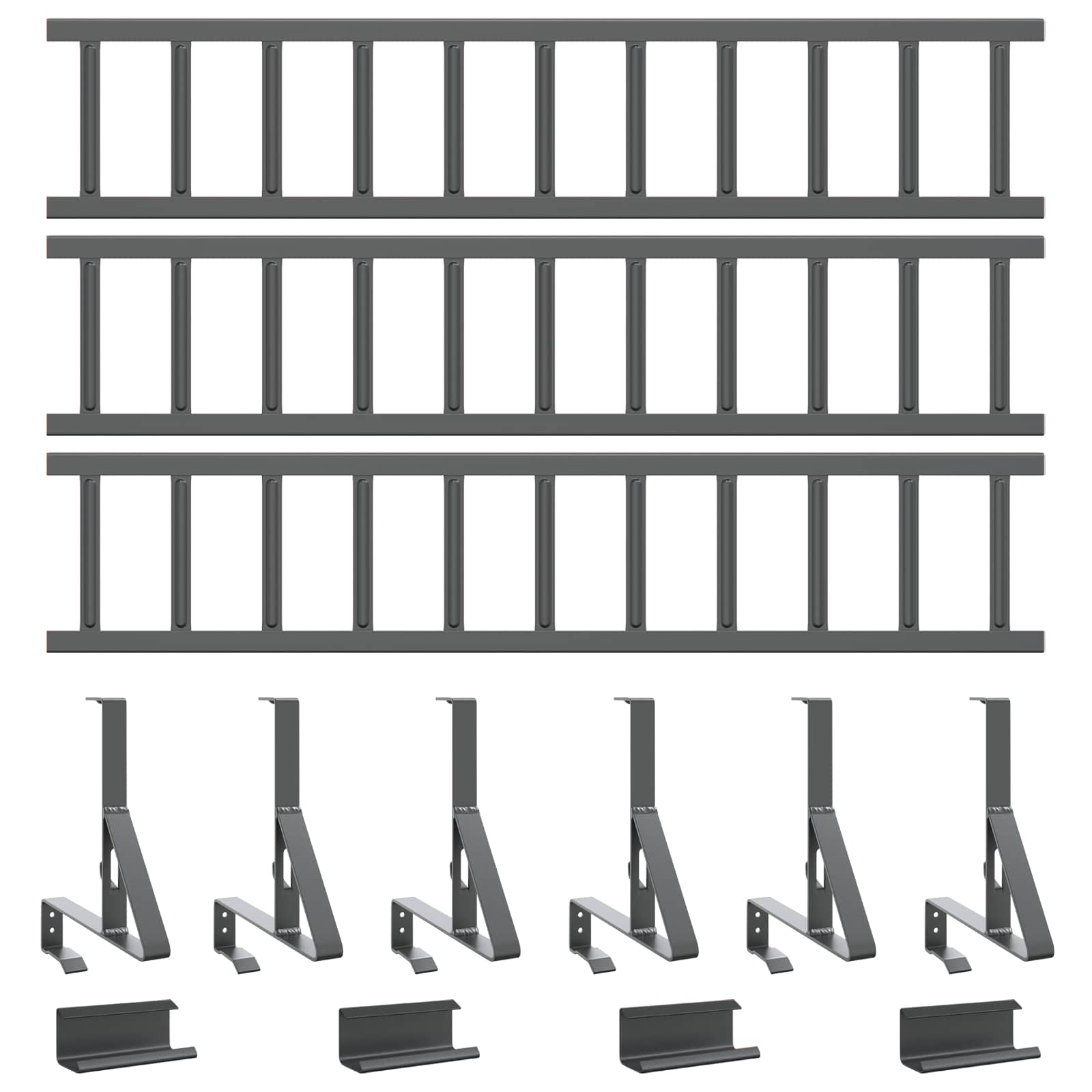 Guardia per neve sul tetto in acciaio antracite 300 x 29,5 x 34,5 cm