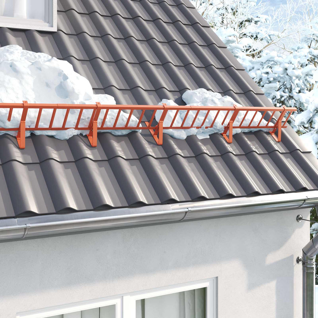 Supporto per guardia della neve 2 pezzi rosso 29,5 x 3 x 34,5 cm