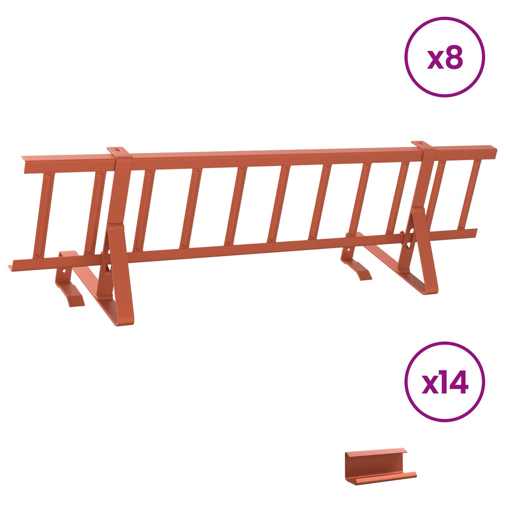 Guardia per neve sul tetto rosso 800 x 29,5 x 34,5 cm acciaio