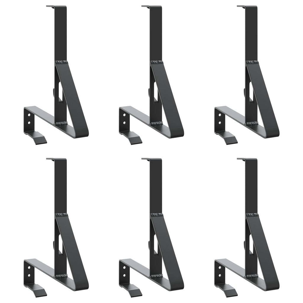 Supporto per guardia della neve 6 pezzi - Acciaio nero 29,5 x 3 x 34,5 cm