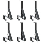 Supporto per guardia della neve 6 pezzi - Acciaio nero 29,5 x 3 x 34,5 cm