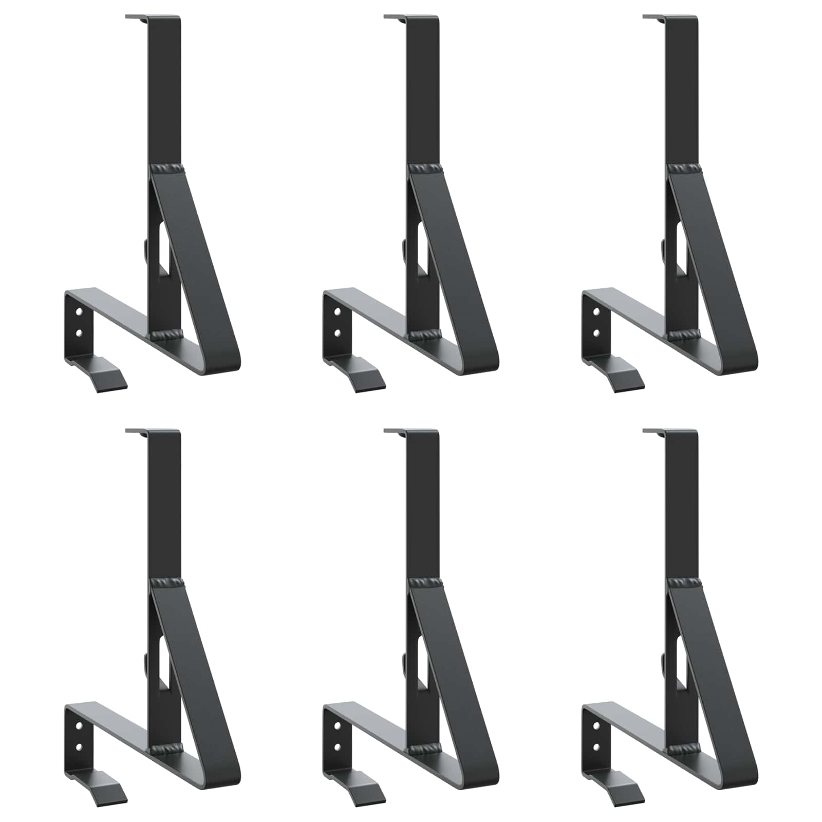 Supporto per guardia della neve 6 pezzi - Acciaio nero 29,5 x 3 x 34,5 cm