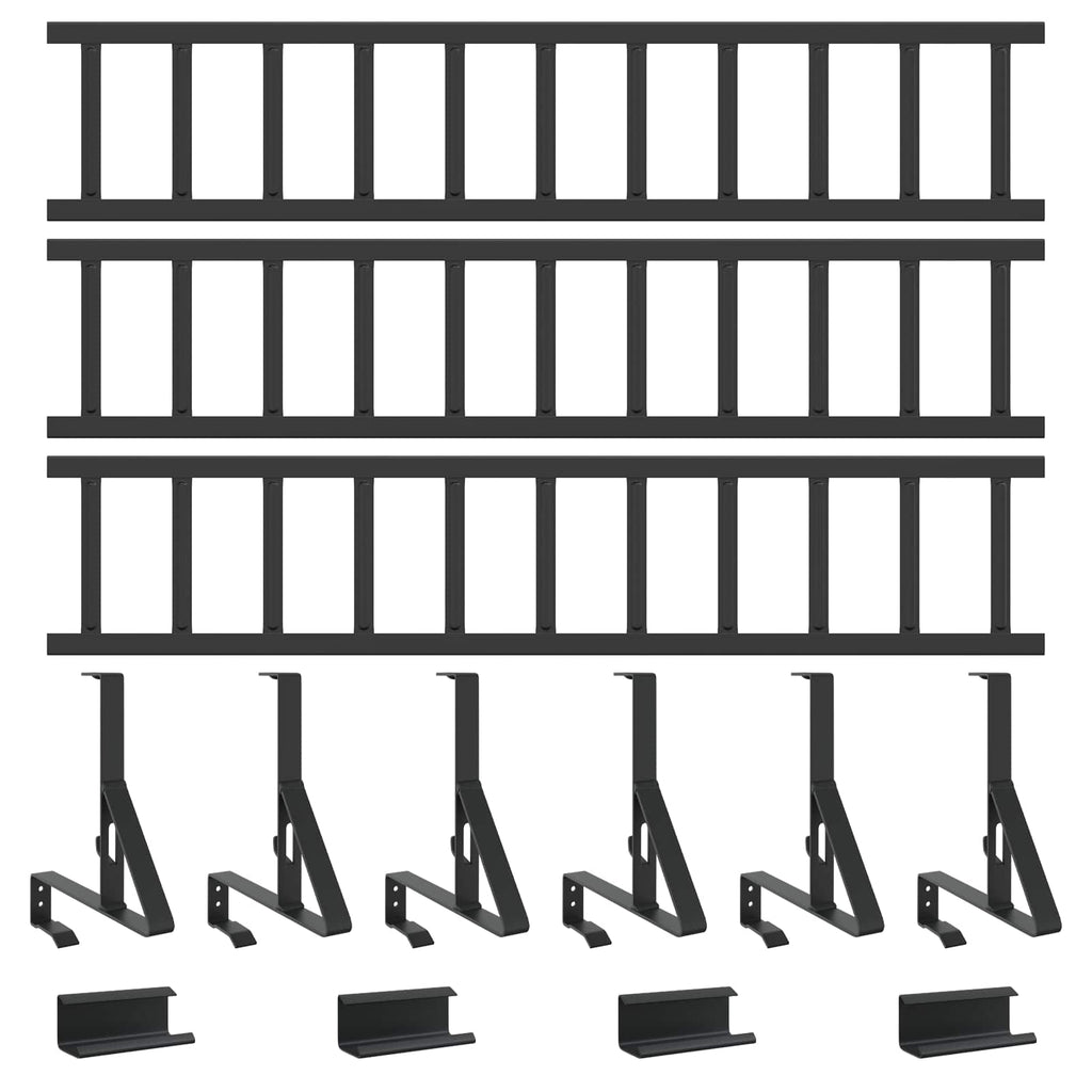 Guardia per neve sul tetto Nero 300 x 29,5 x 34,5 cm Acciaio
