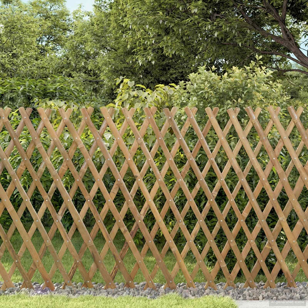Recinto Trellis Espandibile in Bambù 2 pezzi Marrone Chiaro 100 x 105 cm