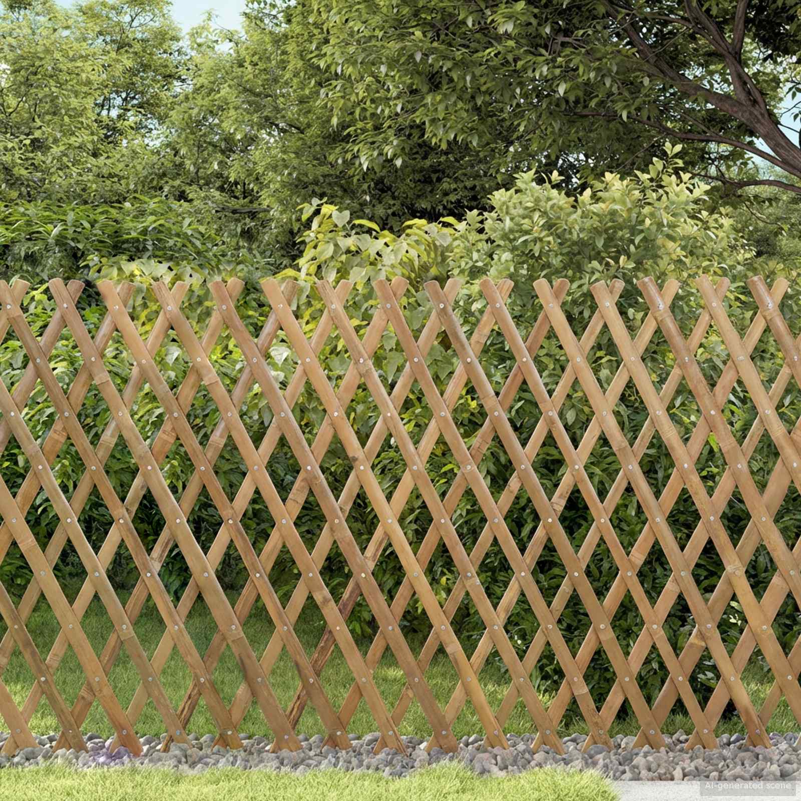 Recinto Trellis Espandibile in Bambù 2 pezzi Marrone Chiaro 100 x 105 cm