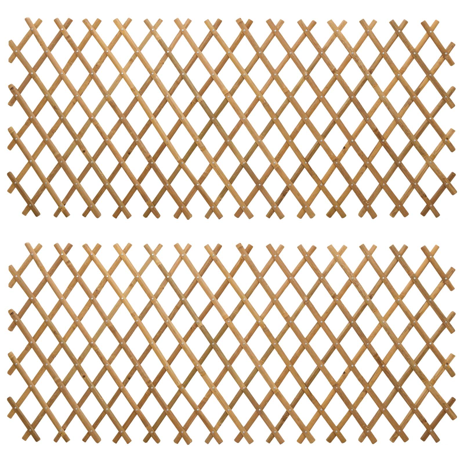 Recinto Trellis Espandibile in Bambù 2 pezzi Marrone Chiaro 100 x 105 cm