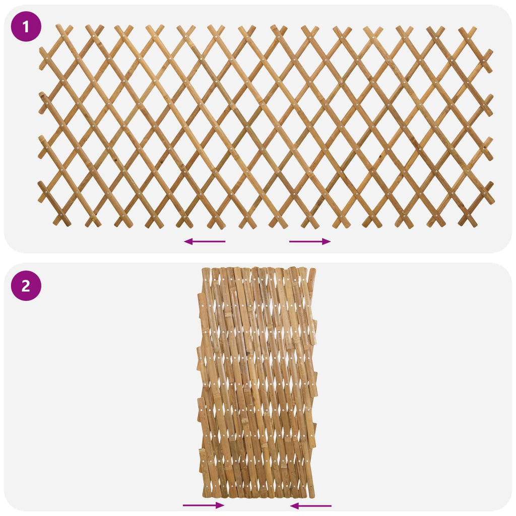 Recinto Trellis Espandibile in Bambù 2 pezzi Marrone Chiaro 100 x 105 cm