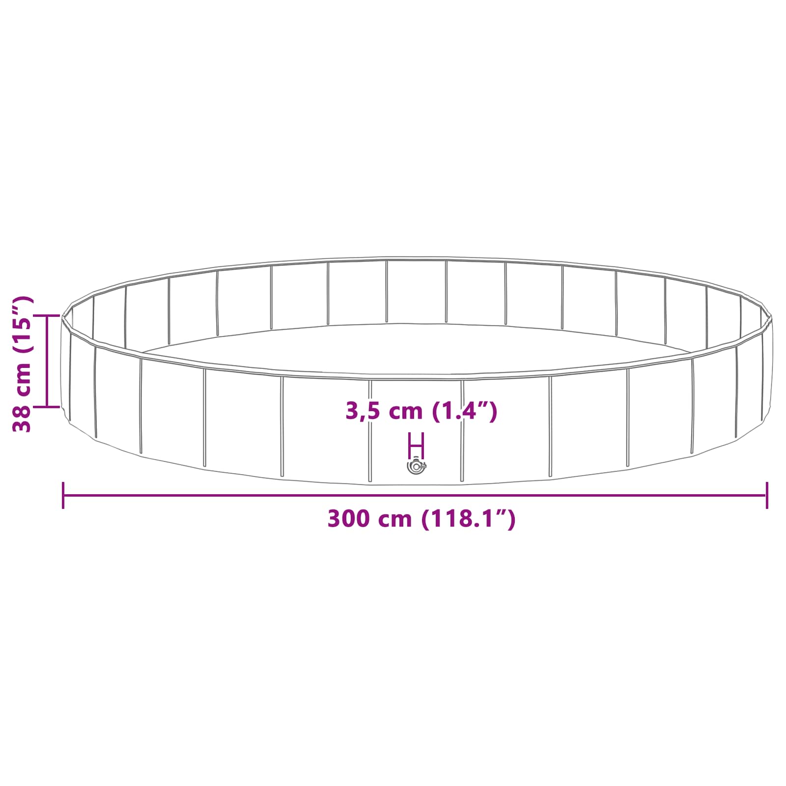 Piscina per bambini Rosso Ø300 x 38 cm