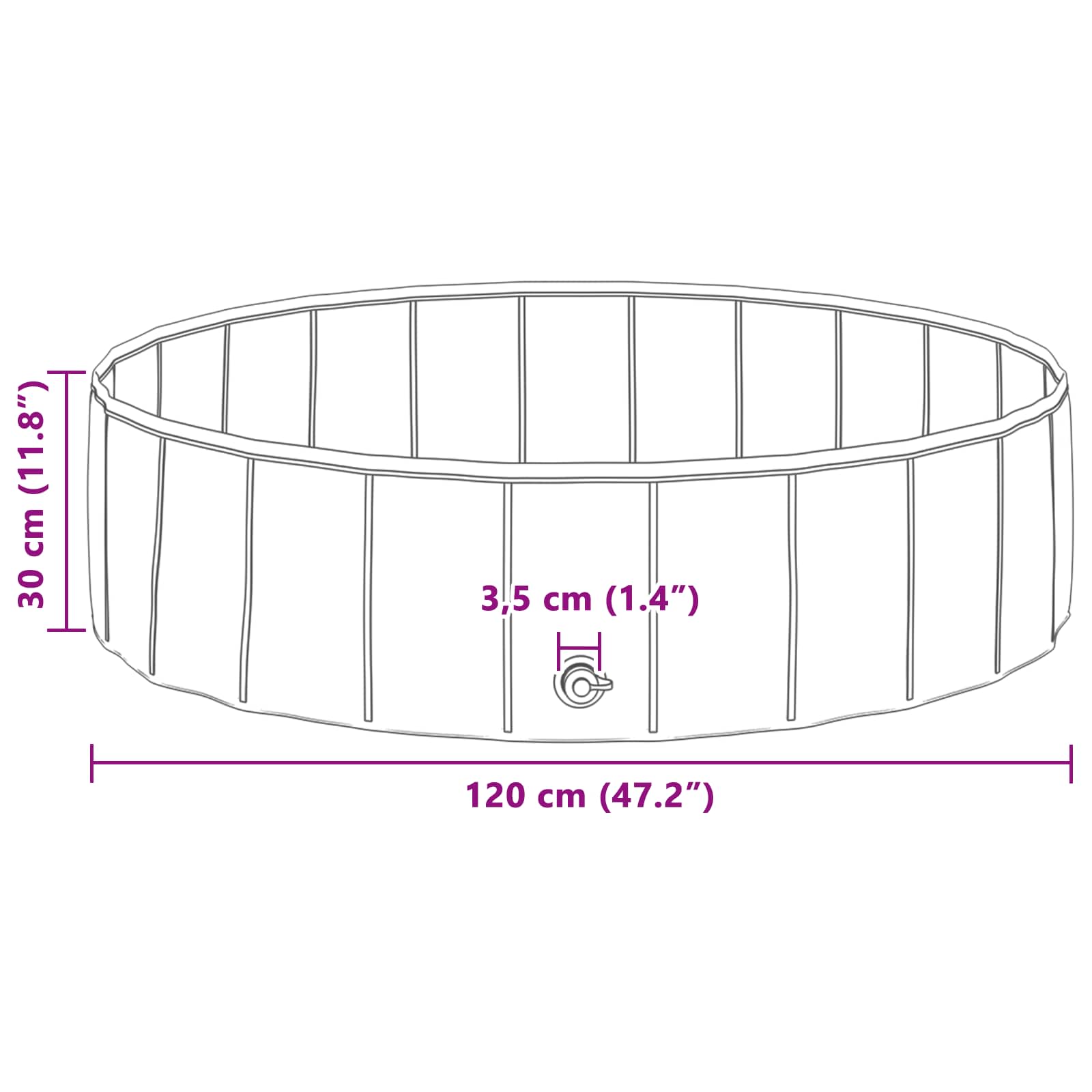 Piscina per bambini blu Ø 120 x 30 cm