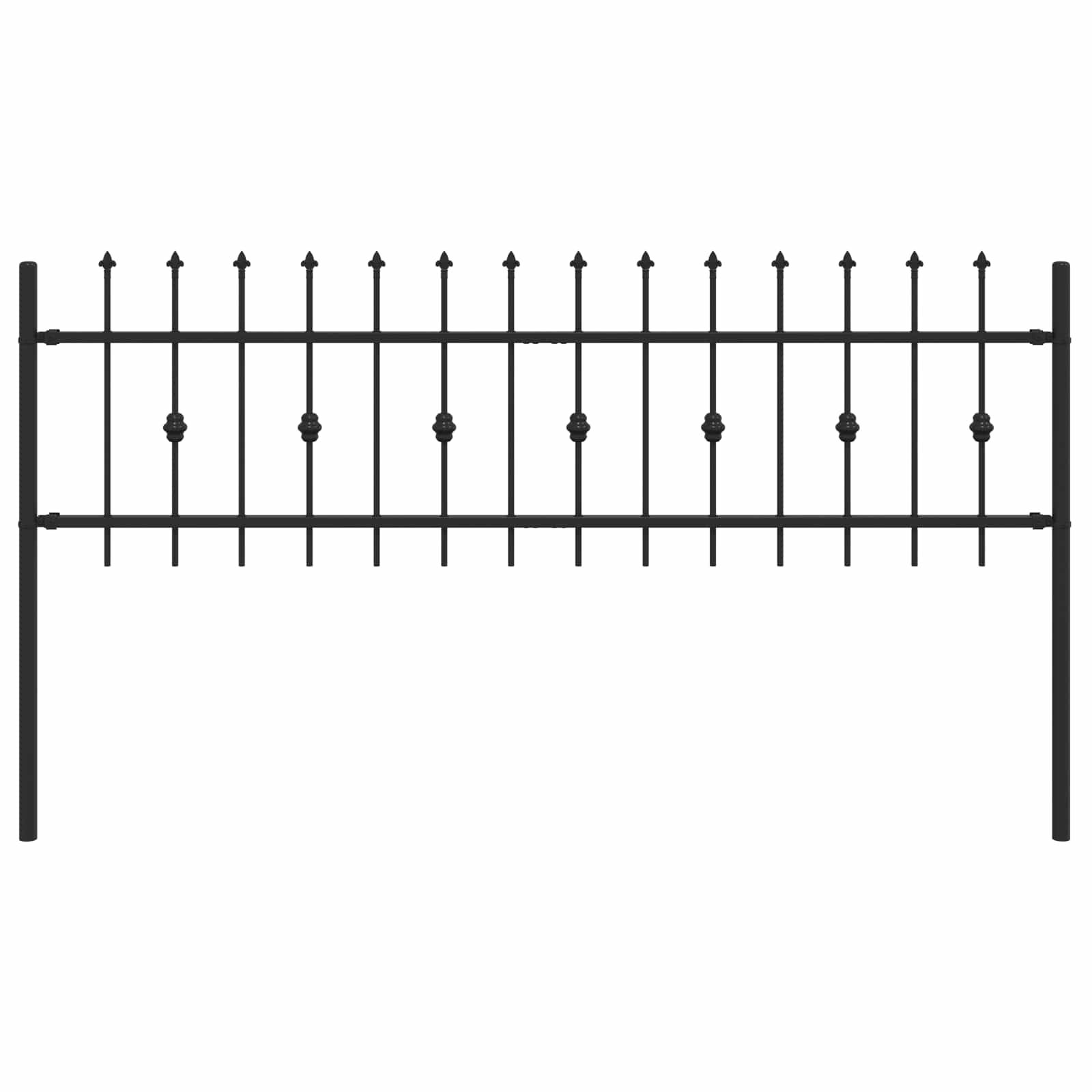 Recinzione a punte Asten in acciaio verniciato nero 200x110 cm