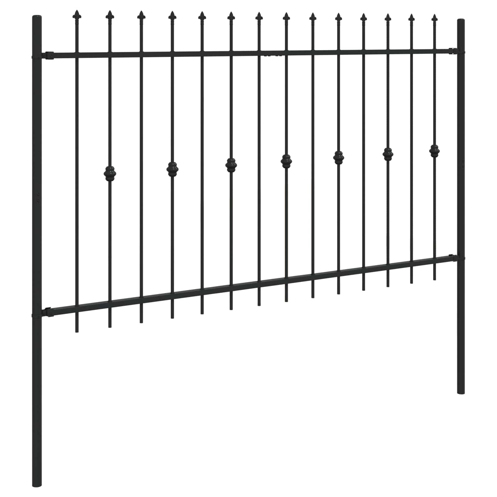 Recinzione a punte Asten nero 200x166 cm in acciaio verniciato
