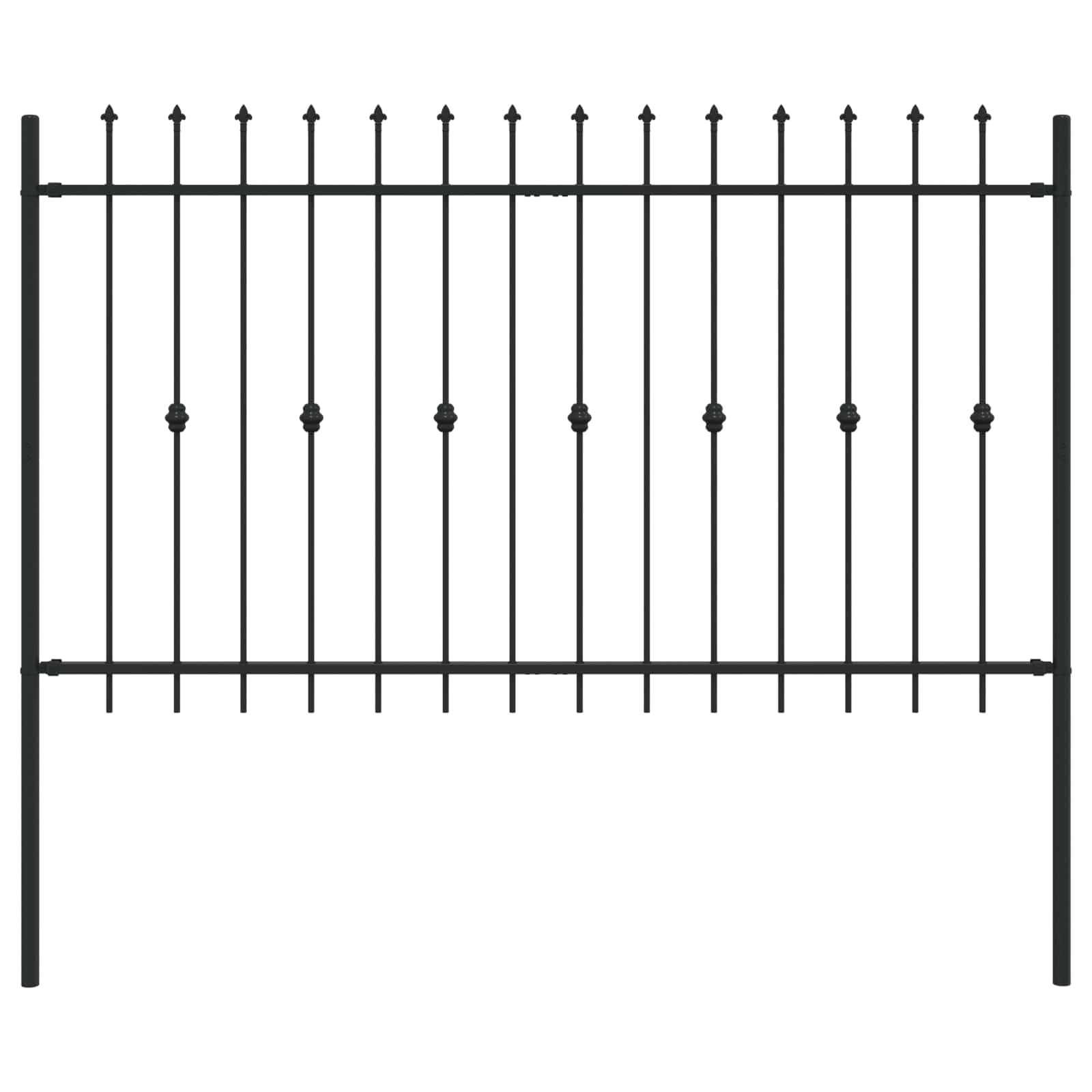 Recinzione a punte Asten nero 200x166 cm in acciaio verniciato