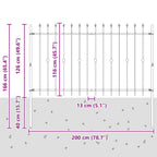Recinzione a punte Asten nero 200x166 cm in acciaio verniciato