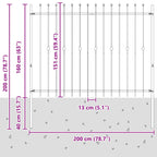 Recinzione a punte Asten Nero 200 x 200 cm