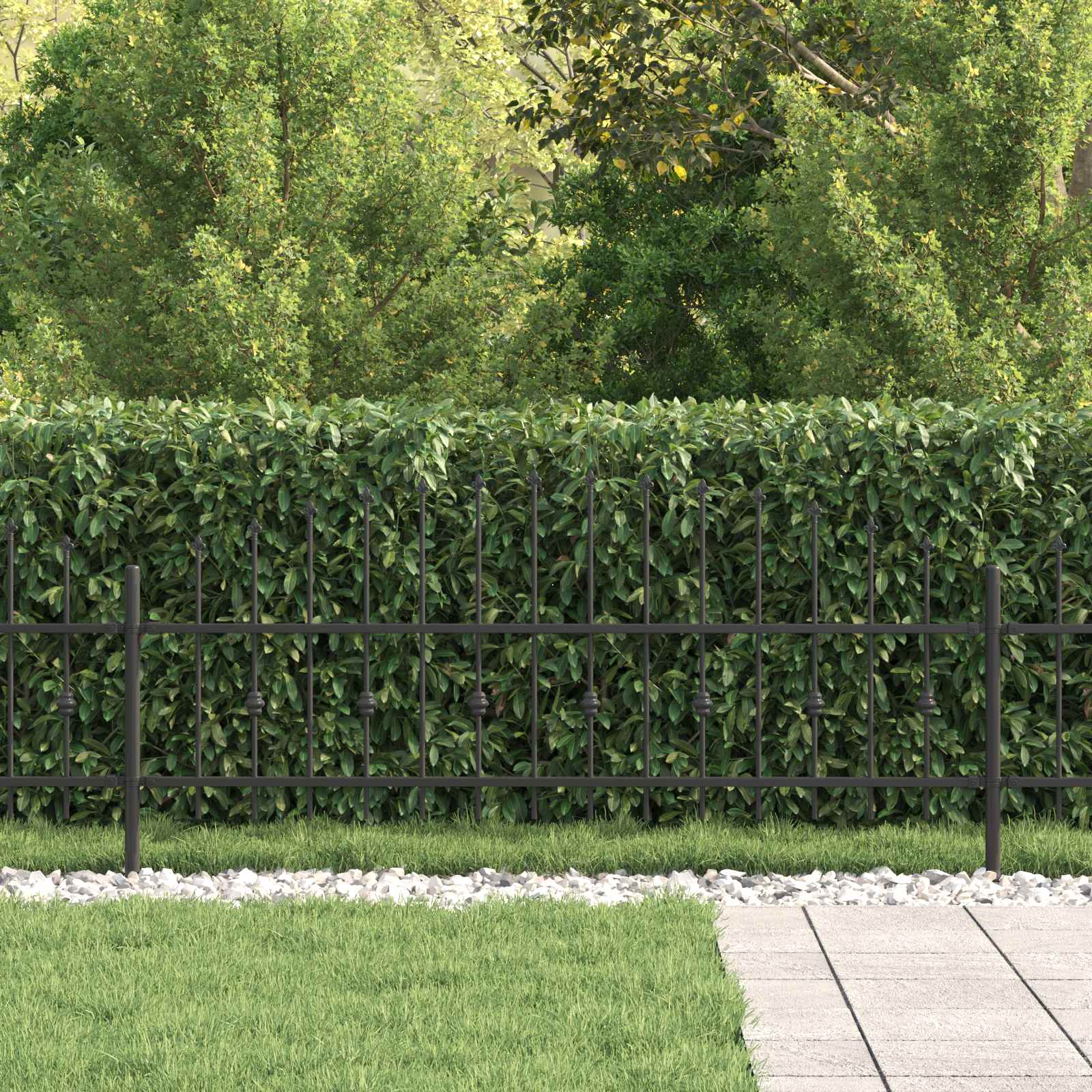 Recinzione a punte Asten nero 200x110 cm in acciaio verniciato