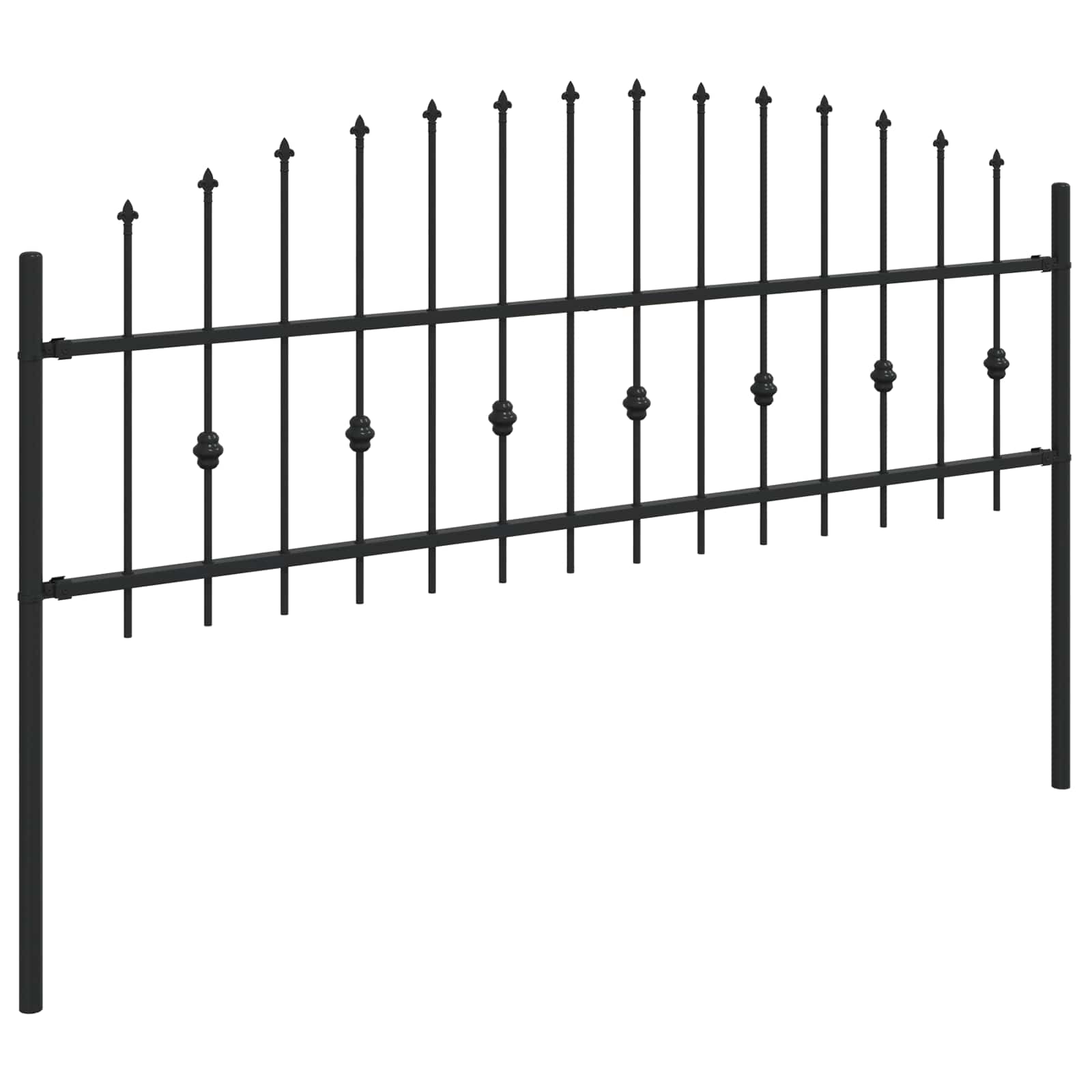 Recinzione a punte Asten nero 200x110 cm in acciaio verniciato