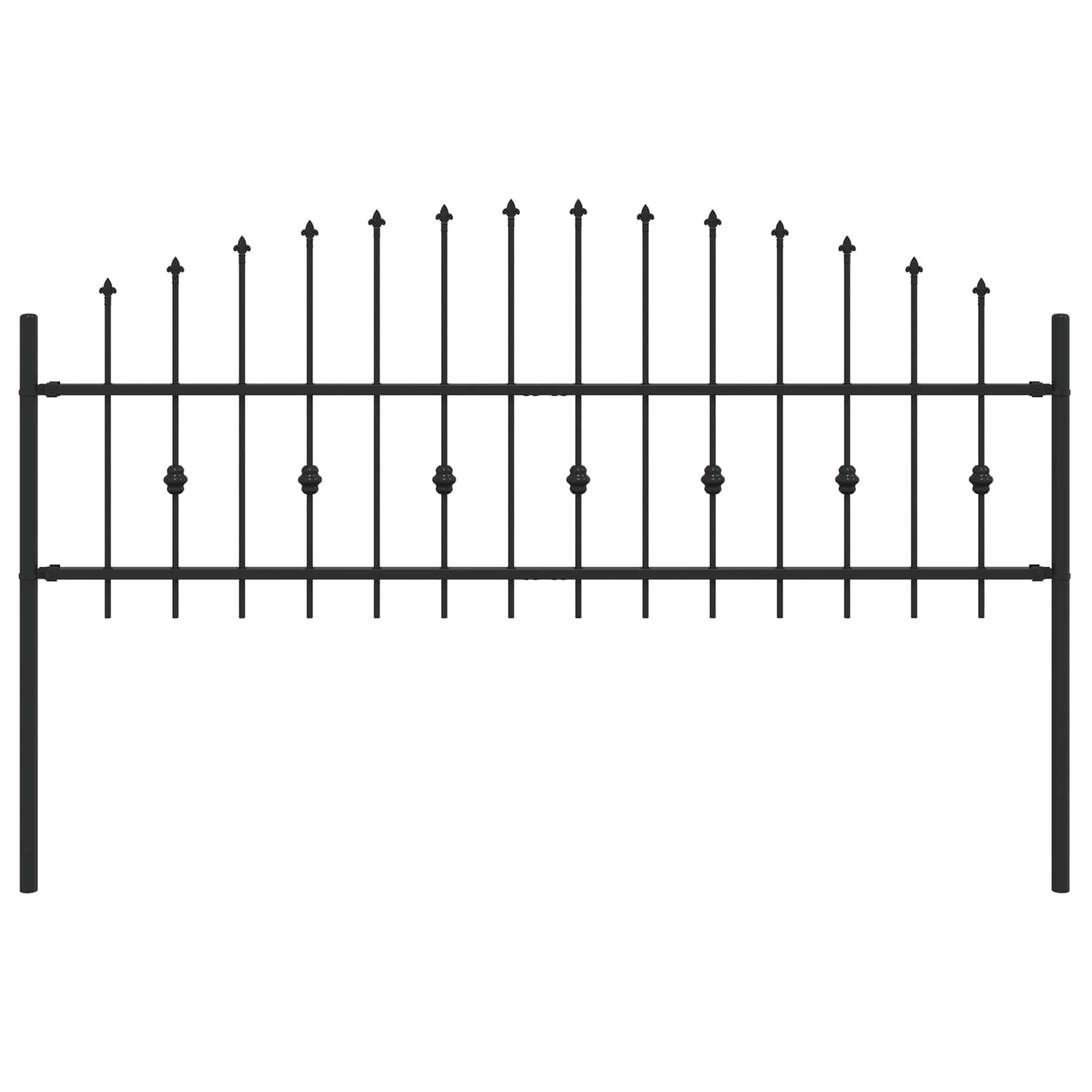Recinzione a punte Asten nero 200x110 cm in acciaio verniciato