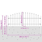 Recinzione a punte Asten nero 200x110 cm in acciaio verniciato