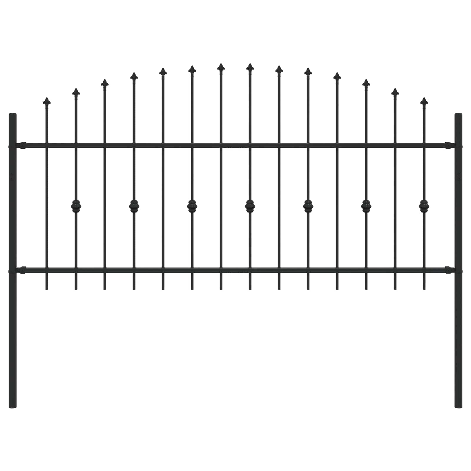Recinzione a punte Asten nero 200 x 130 cm