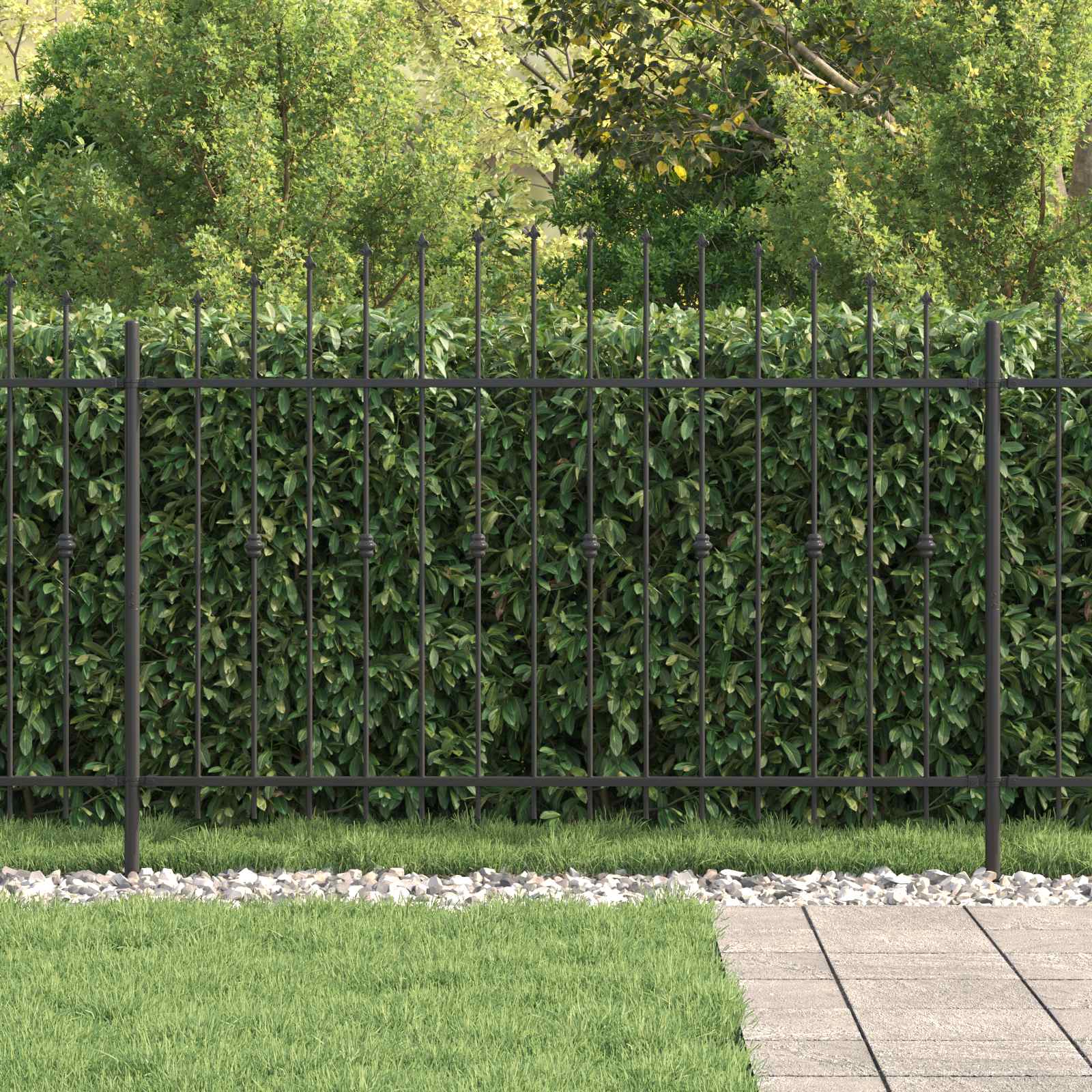 Recinzione a punte Asten nero 200x166 cm acciaio verniciato