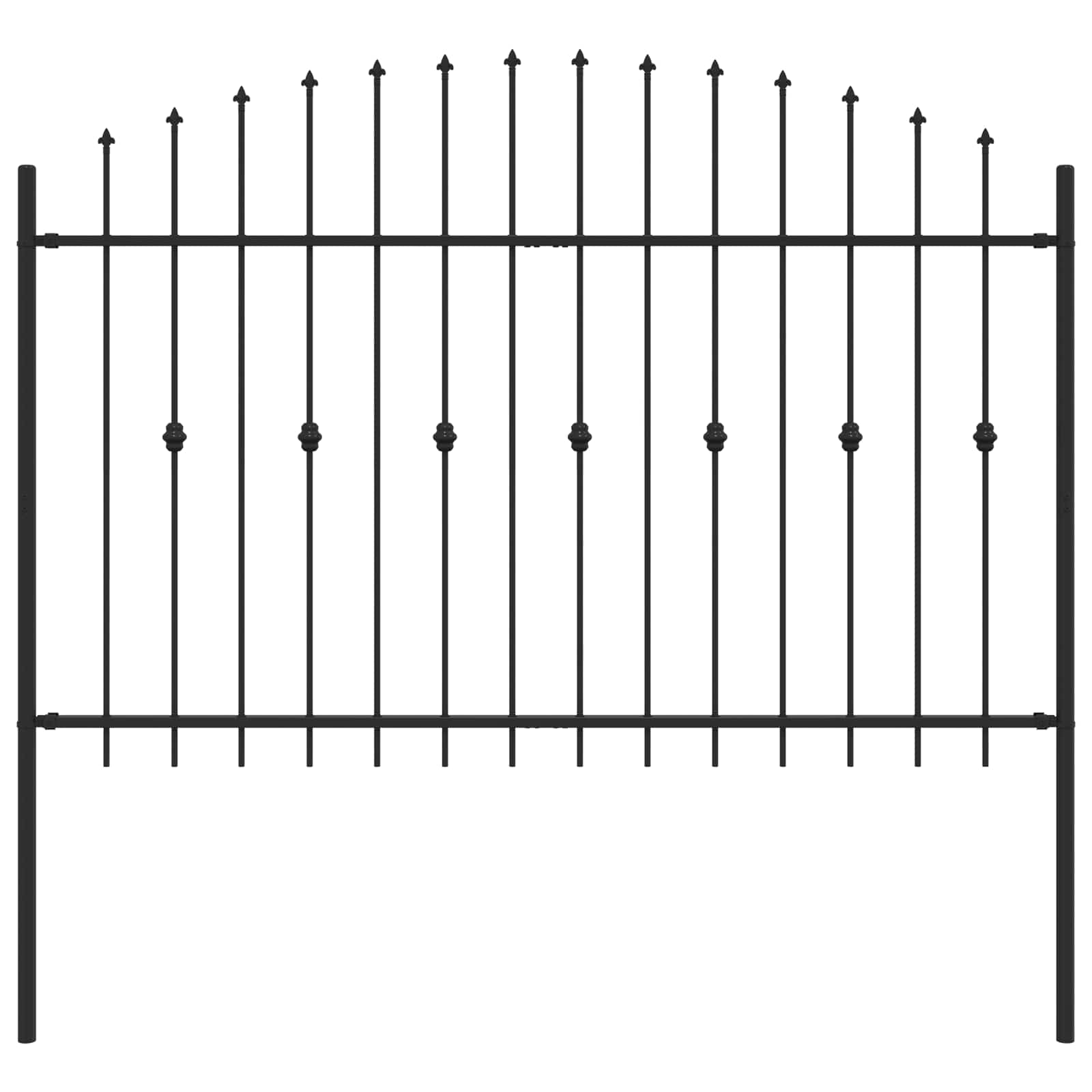Recinzione a punte Asten nero 200x166 cm acciaio verniciato