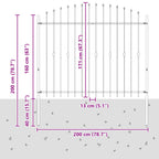 Recinzione a punte Asten Nero 200 x 200 cm