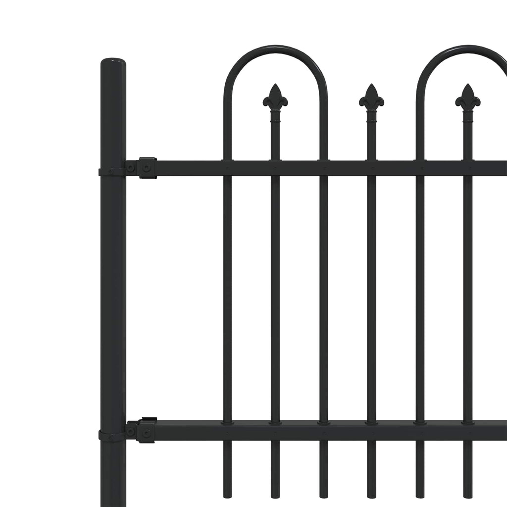 Recinzione ad arco a picchetto Dronten nero 200x110 cm