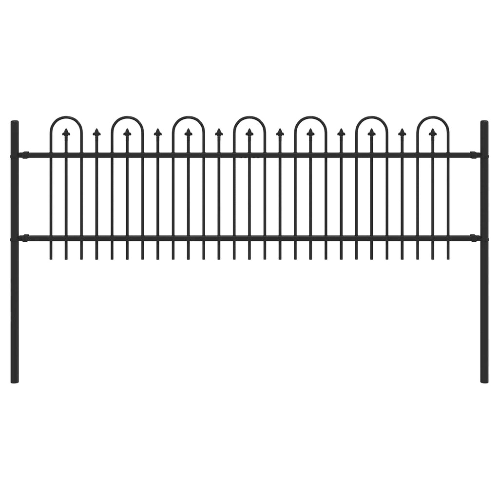 Recinzione ad arco a picchetto Dronten nero 200x110 cm