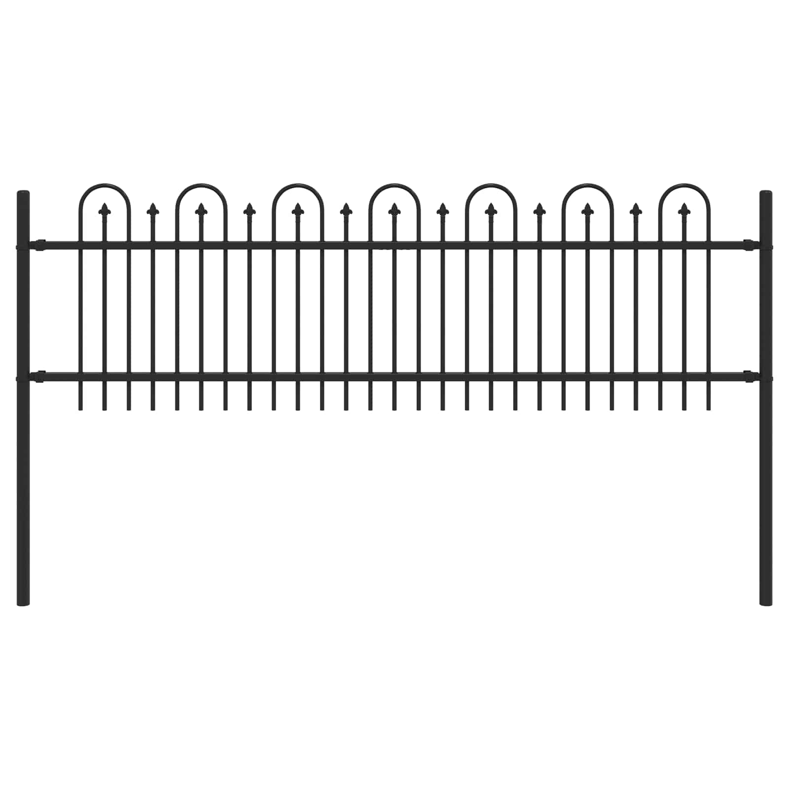Recinzione ad arco a picchetto Dronten nero 200x110 cm