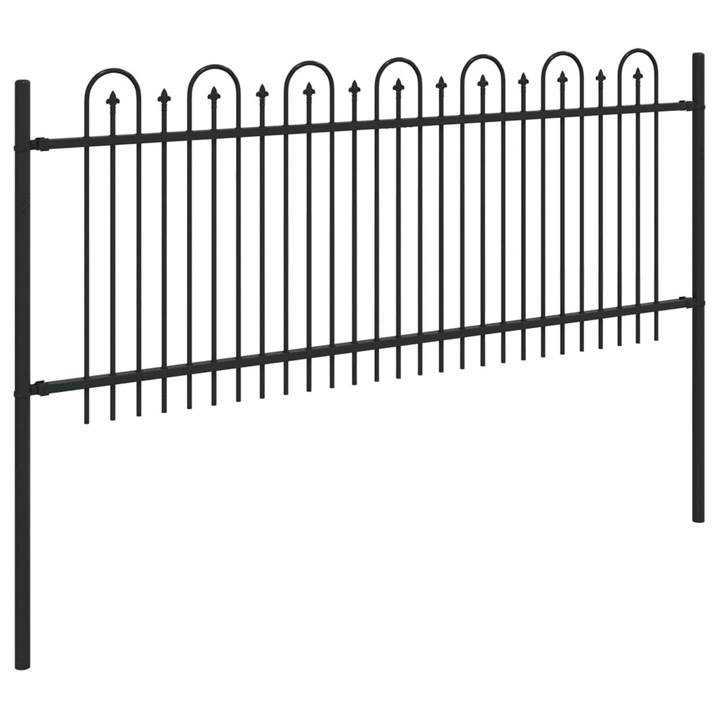 Recinzione ad arco a picchetto Dronten Nero 200x130 cm