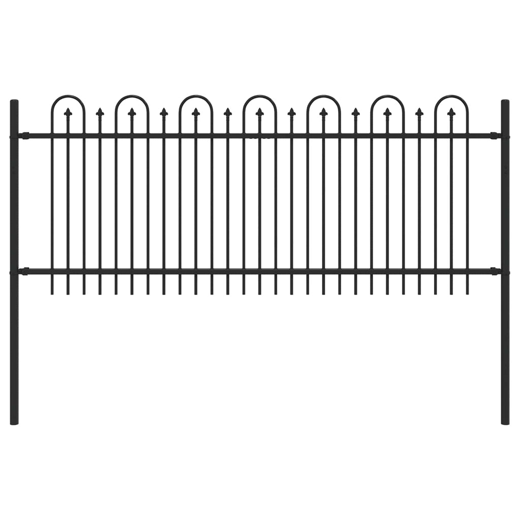 Recinzione ad arco a picchetto Dronten Nero 200x130 cm