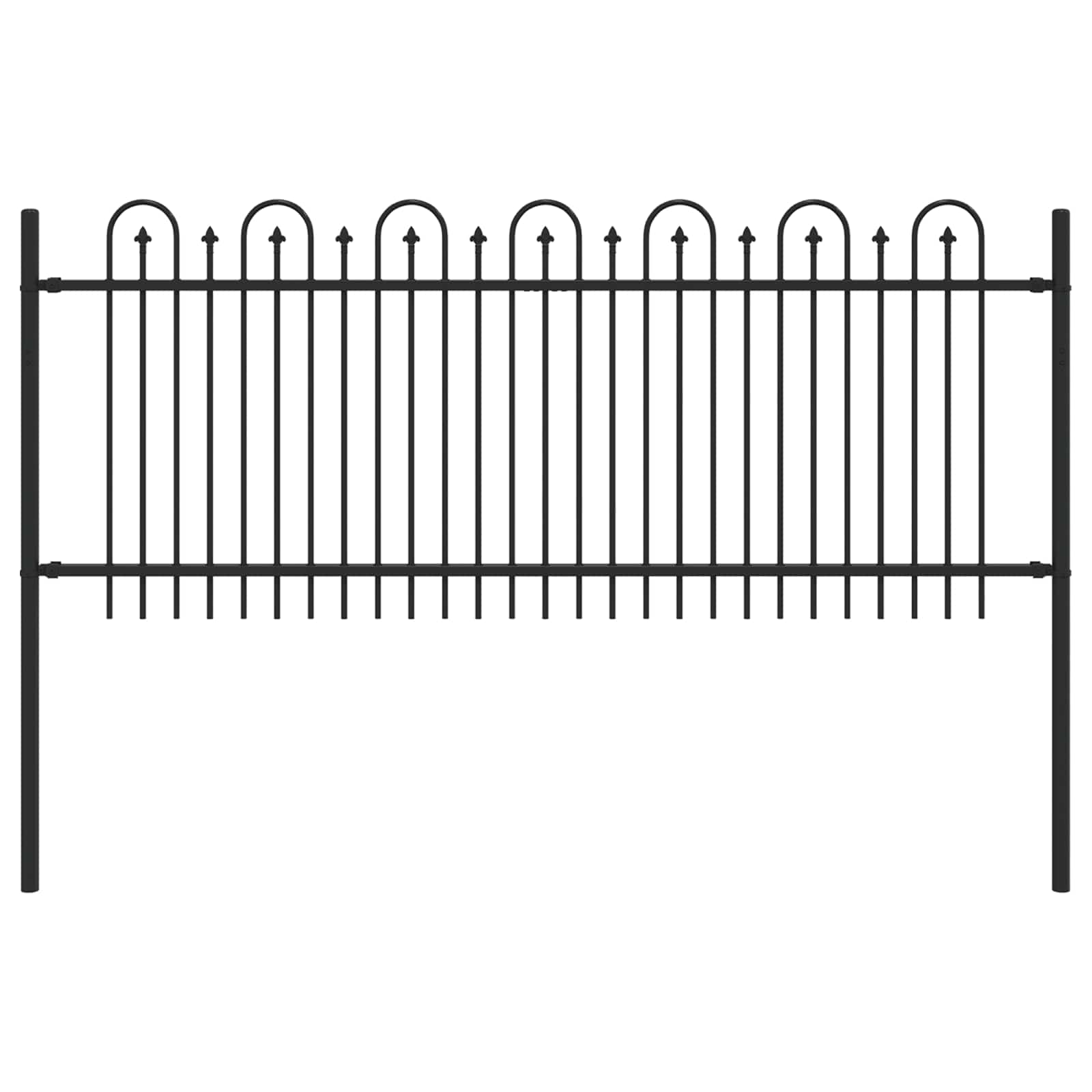 Recinzione ad arco a picchetto Dronten Nero 200x130 cm