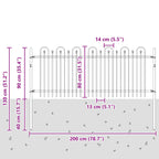 Recinzione ad arco a picchetto Dronten Nero 200x130 cm