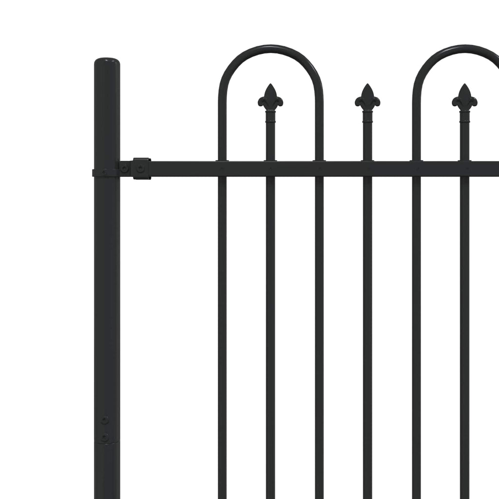 Recinzione ad arco a picchetto Dronten nero 200x150 cm