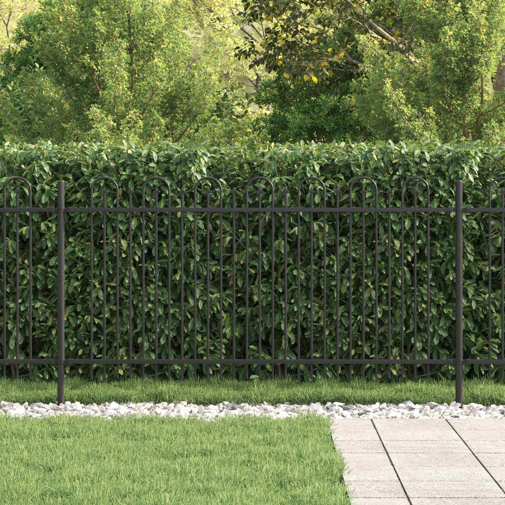 Recinzione ad arco a picchetto Dronten nero 200x150 cm
