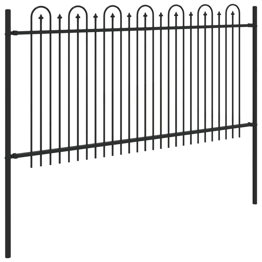 Recinzione ad arco a picchetto Dronten nero 200x150 cm