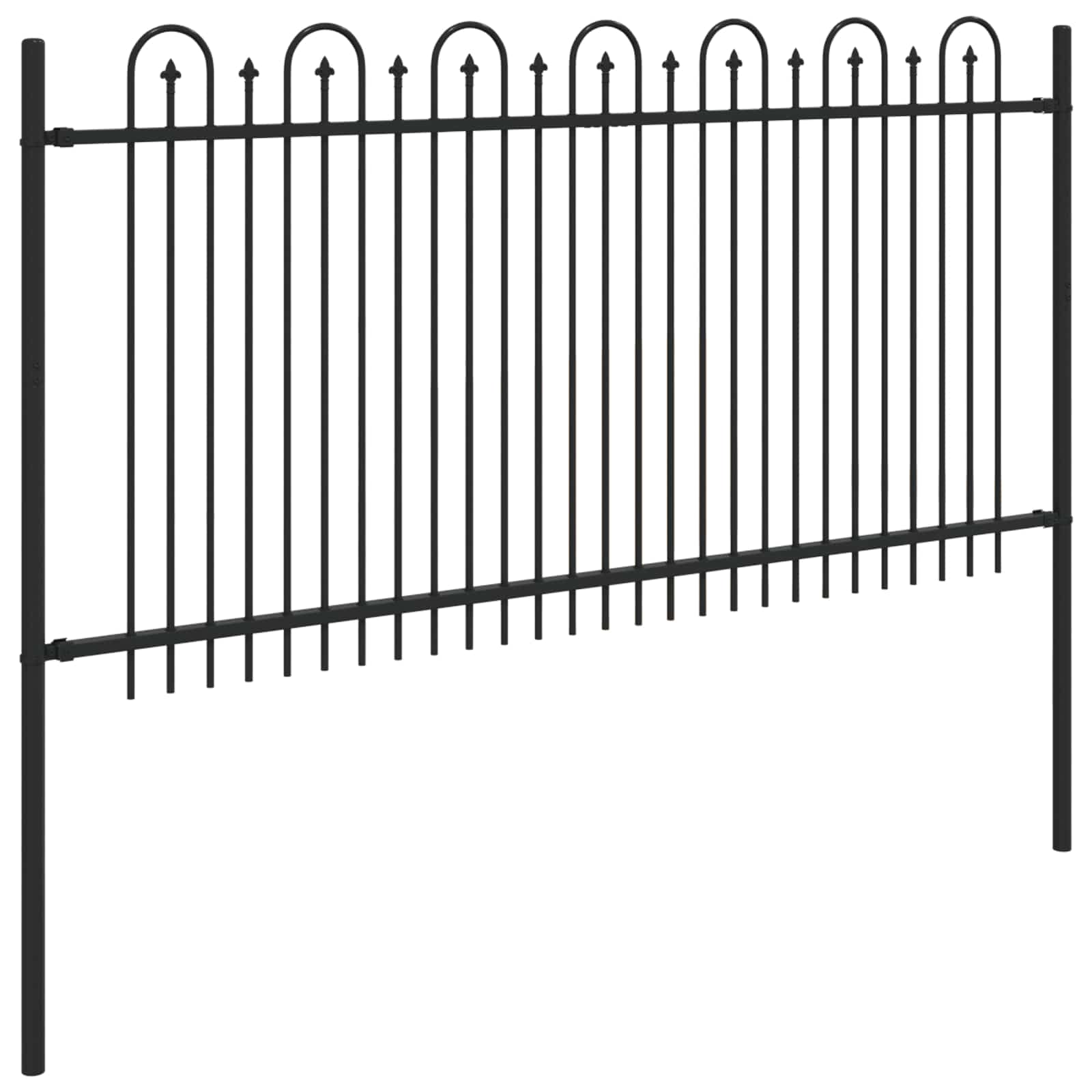 Recinzione ad arco a picchetto Dronten nero 200x150 cm