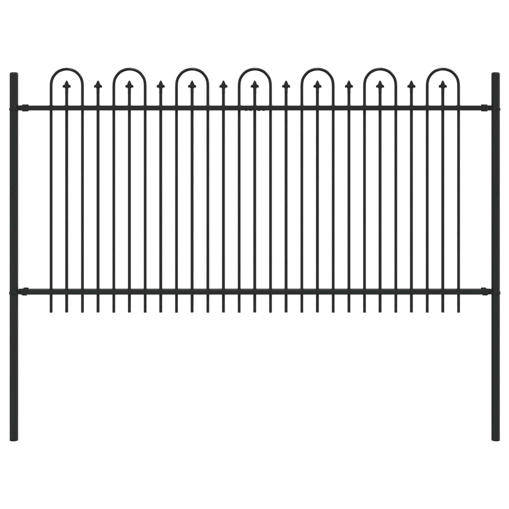 Recinzione ad arco a picchetto Dronten nero 200x150 cm