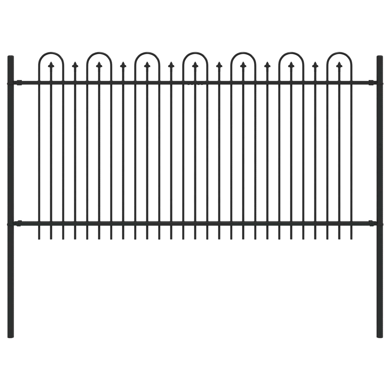 Recinzione ad arco a picchetto Dronten nero 200x150 cm