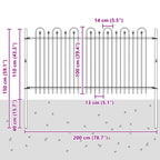 Recinzione ad arco a picchetto Dronten nero 200x150 cm