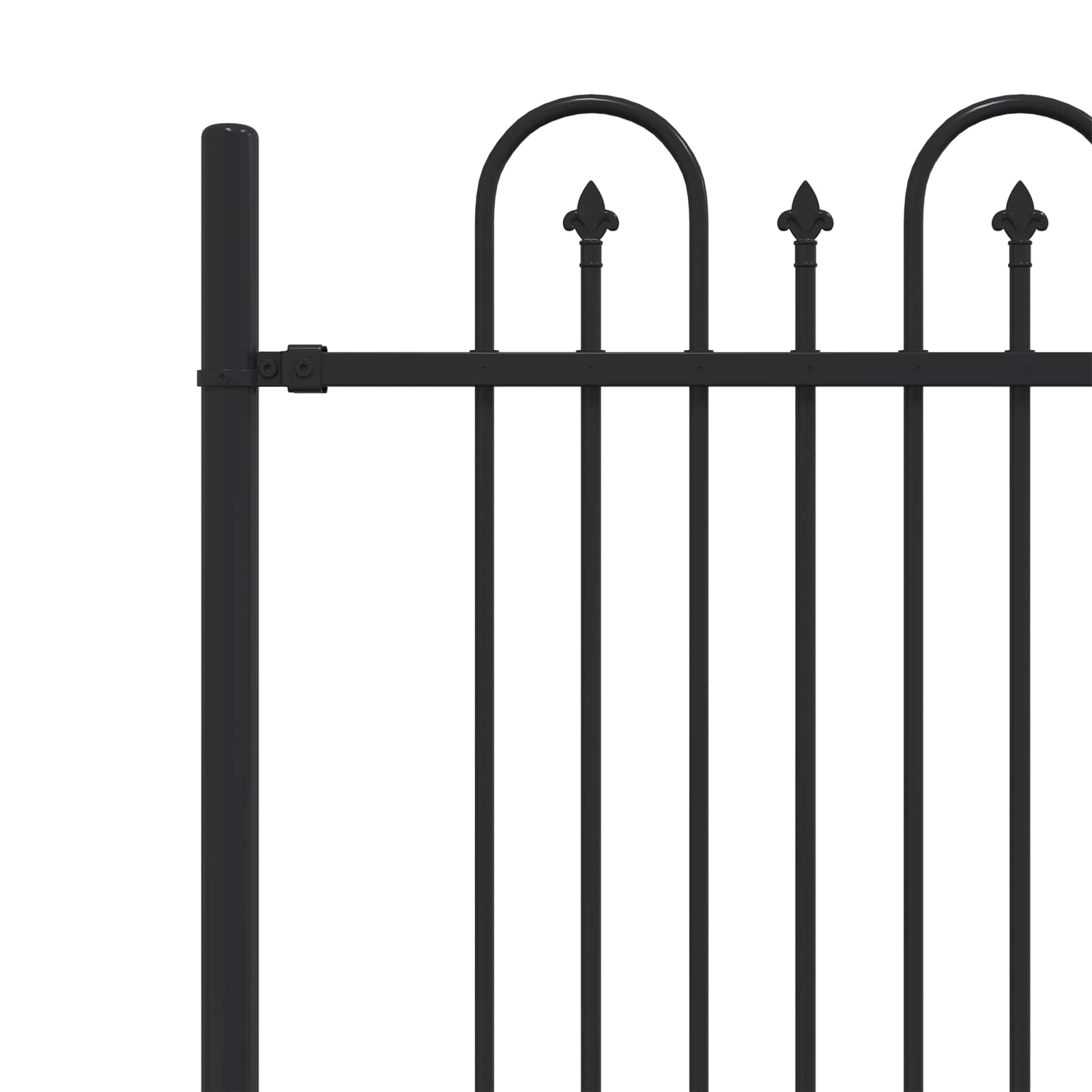 Recinzione ad arco a picchetto Dronten nero - 200x166 cm