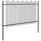 Recinzione ad arco a picchetto Dronten nero - 200x166 cm