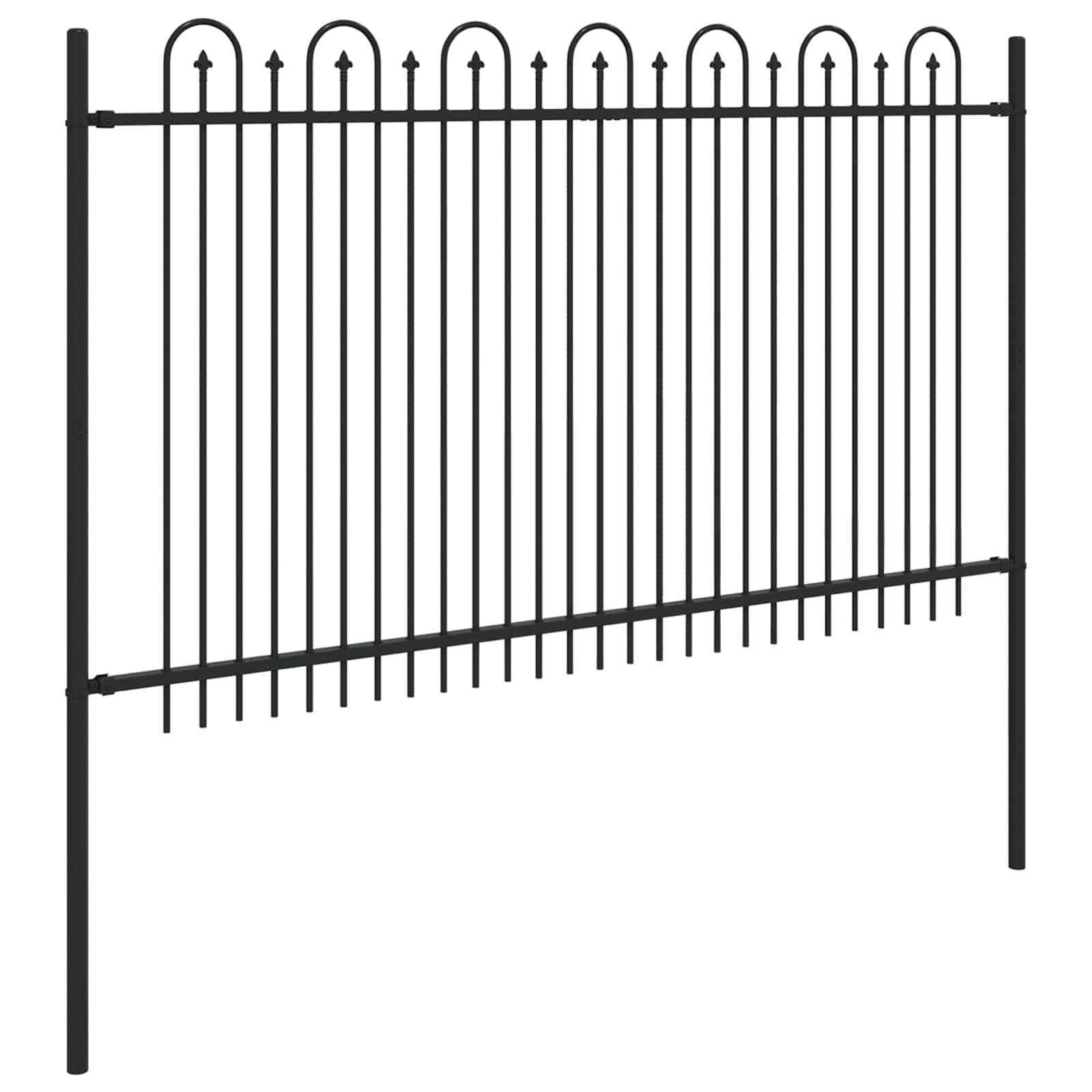 Recinzione ad arco a picchetto Dronten nero - 200x166 cm