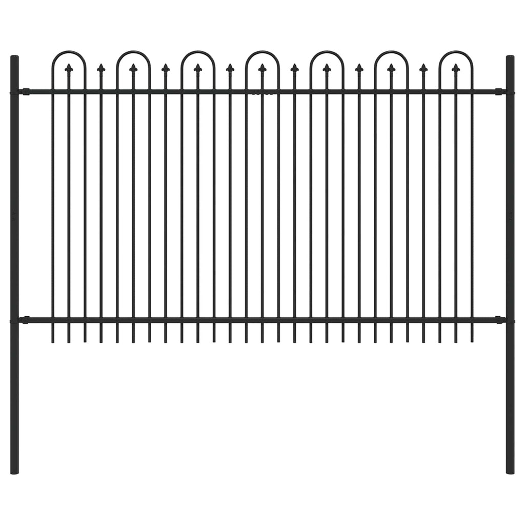 Recinzione ad arco a picchetto Dronten nero - 200x166 cm