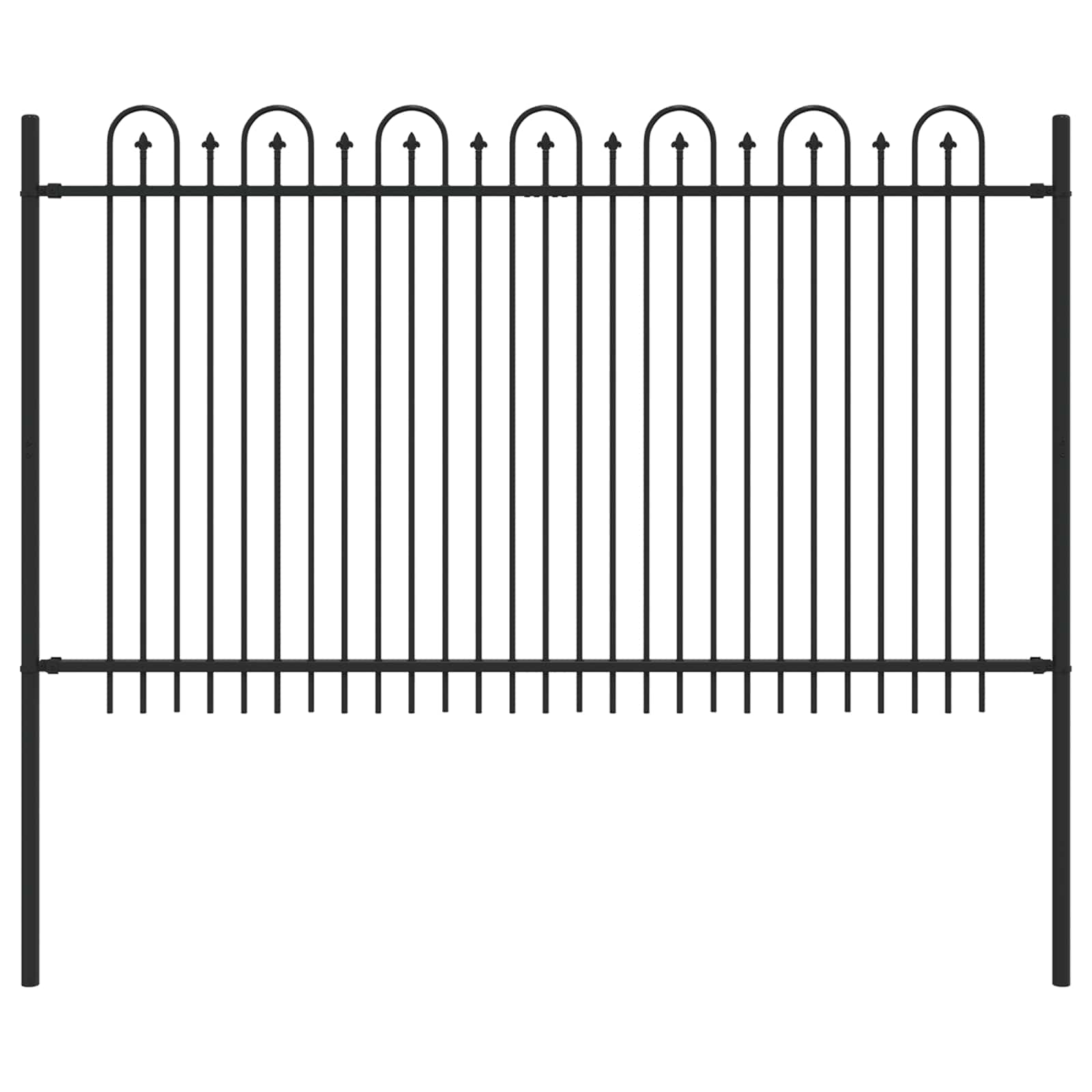 Recinzione ad arco a picchetto Dronten nero - 200x166 cm