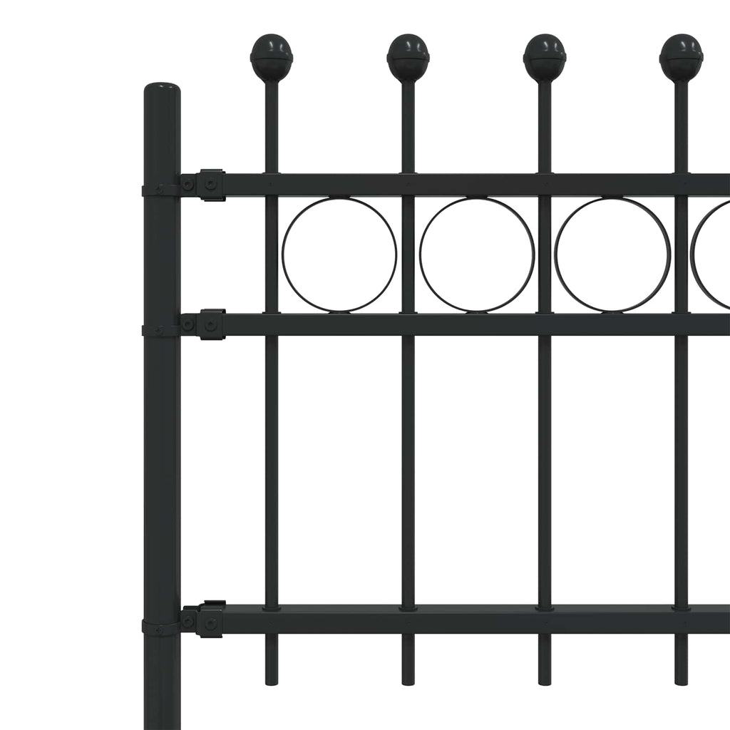 Recinzione a Cerchio Tilburg Nero 200x110 cm Acciaio Verniciato