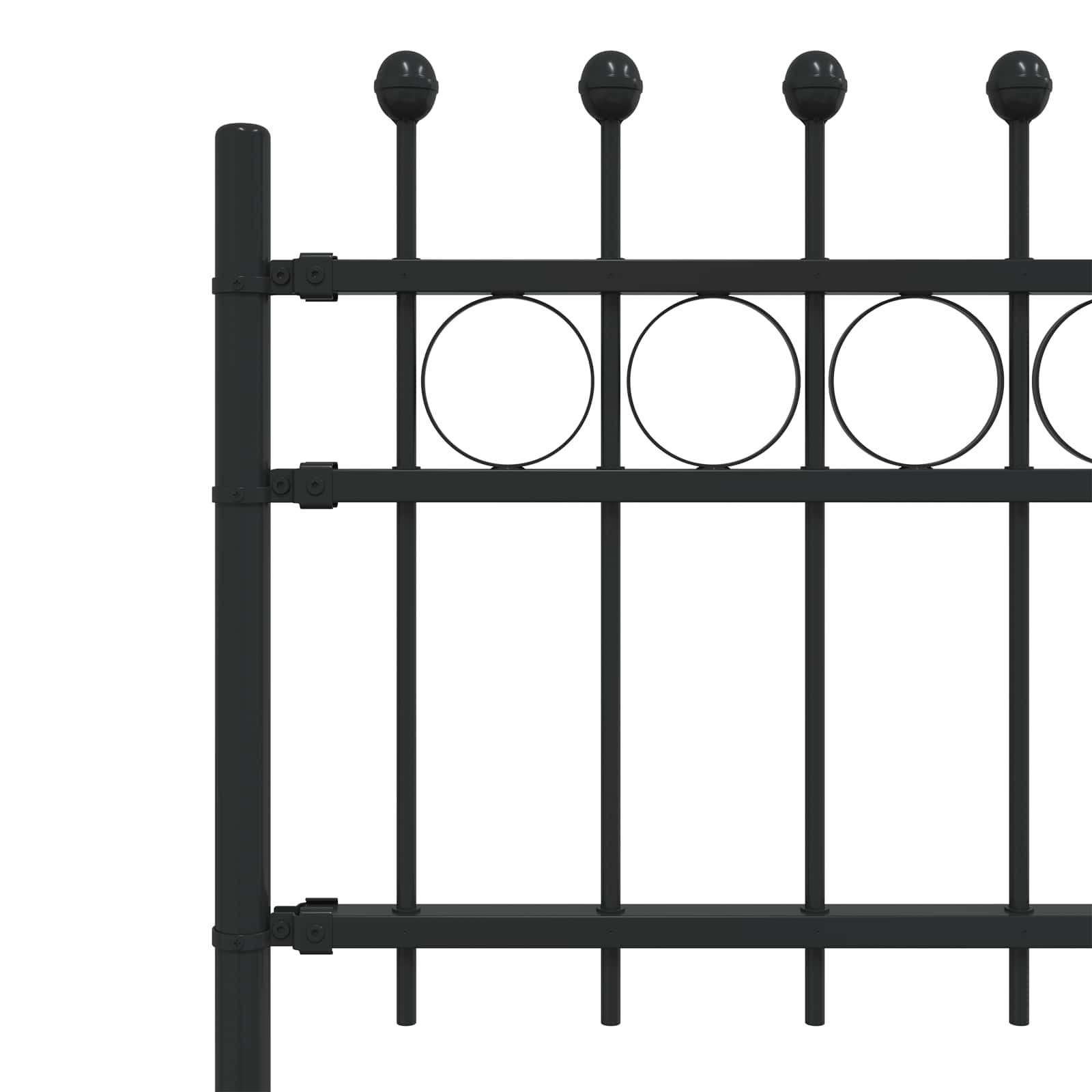 Recinzione a Cerchio Tilburg Nero 200x110 cm Acciaio Verniciato