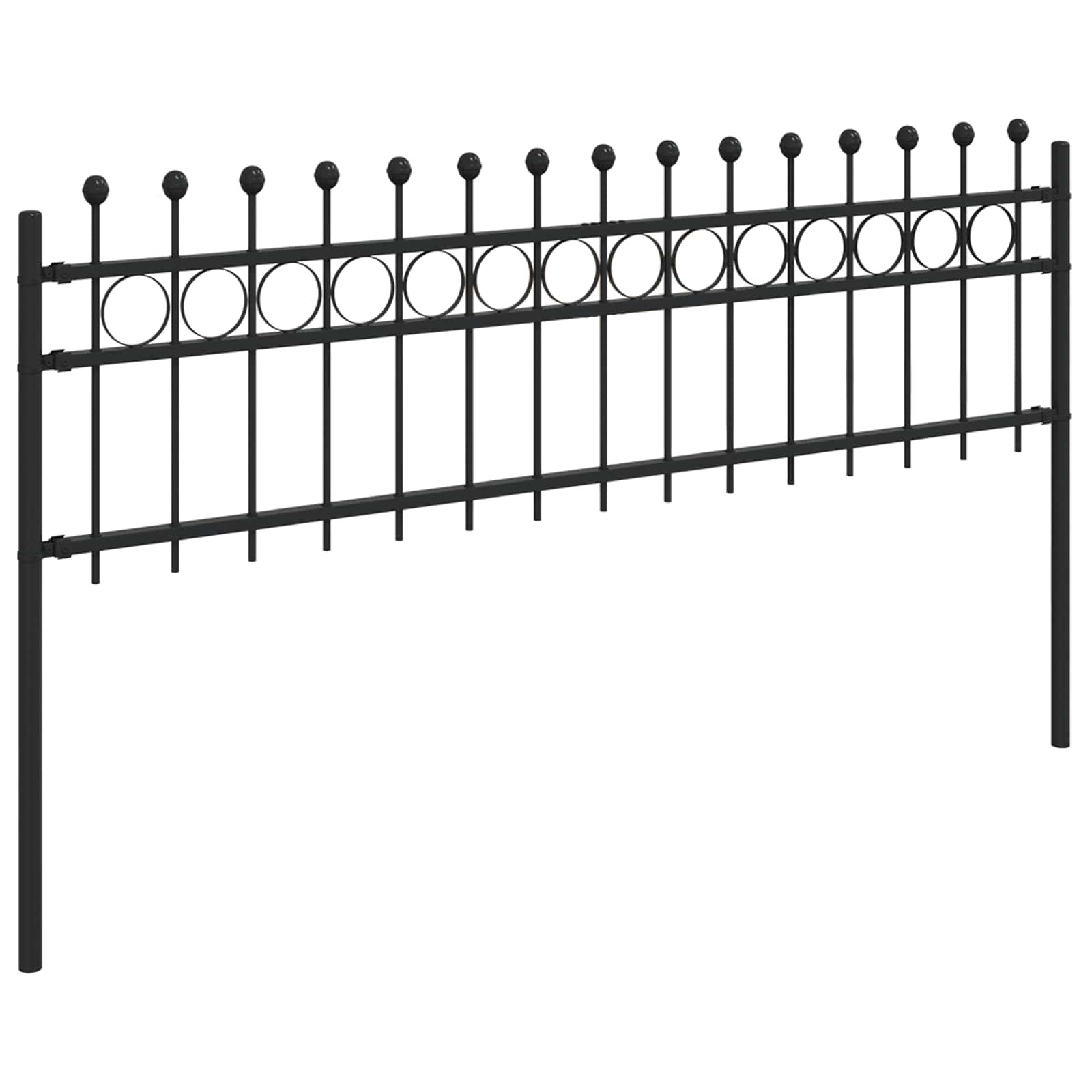 Recinzione a Cerchio Tilburg Nero 200x110 cm Acciaio Verniciato